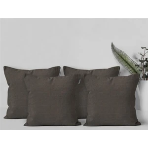 4'lü Keten Görünümlü Kırlent Kılıfı Antrasit