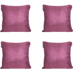 4'lü Hasır Dokulu Fitilli Çift Taraflı Kırlent Kılıfı Mor