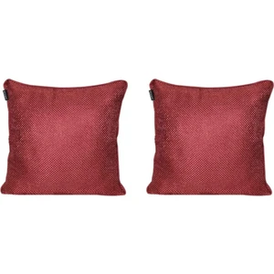 2'lı Hasır Dokulu Fitilli Çift Taraflı Kırlent Kılıfı Kırmızı