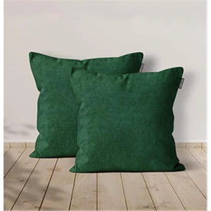 2'li Kadife Dokulu Dikdörtgen Kırlent Kılıfı Yeşil