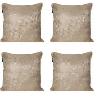 4'lü Hasır Dokulu Fitilli Çift Taraflı Kırlent Kılıfı Koyu Krem