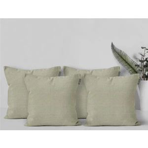 4'lü Keten Görünümlü Kırlent Kılıfı Krem