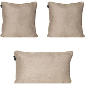 3'lü Hasır Dokulu Fitilli Kırlent Kılıfı Koyu Krem