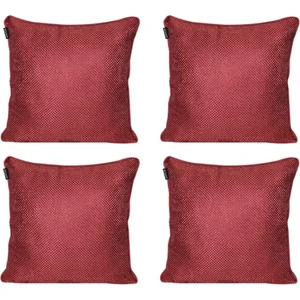 4'lü Hasır Dokulu Fitilli Çift Taraflı Kırlent Kılıfı Kırmızı