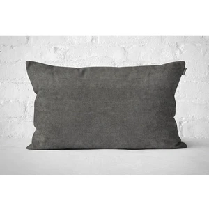 Tekli Kadife Dokulu Kırlent Kılıfı Gri