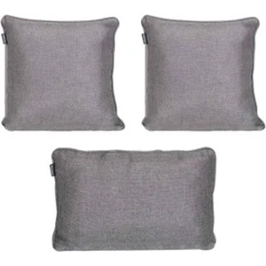 3'lü Hasır Dokulu Fitilli Kırlent Kılıfı Gri