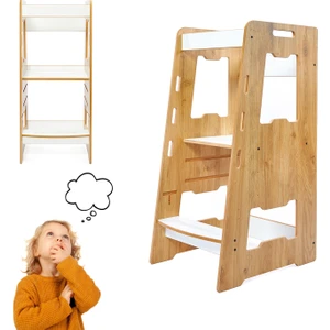 Ahşap Montessori Öğrenme Kulesi / 2-6 Yaş / Naturel