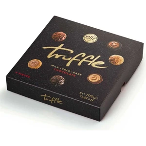 Elit Çikolata Sütlü Bitter Gold Çikolata Truffle Siyah Kutu 100 gr Glutensiz