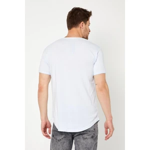 Tarz Cool Erkek Kırmızı Oval Etek Geniş Yaka %100 Pamuk Kısa Kollu T-Shirt