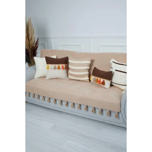 Aisha's Design Sırt ve Oturma Kısmını Kapatan Püsküllü Koltuk Örtüsü 180X210 Cm,ko-31