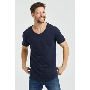 Tarz Cool Erkek Kırmızı Oval Etek Geniş Yaka %100 Pamuk Kısa Kollu T-Shirt