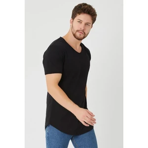 Tarz Cool Erkek Kırmızı Oval Etek Geniş Yaka %100 Pamuk Kısa Kollu T-Shirt