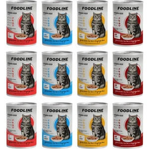 Karışık 4 Çeşit Yetişkin Kedi Konservesi 400 gr x 12 Adet