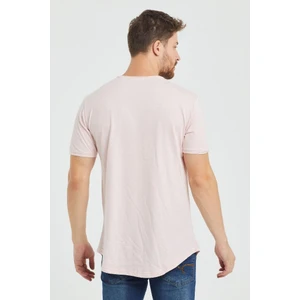 Tarz Cool Erkek Kırmızı Oval Etek Geniş Yaka %100 Pamuk Kısa Kollu Tişört