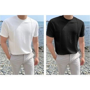 Tarz Cool Erkek  Şeritli Triko T-Shirt