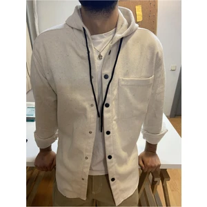 Tarz Cool Erkek Tek Cep Kapaklı Slim Fit Kapüşonlu Oduncu Gömlek