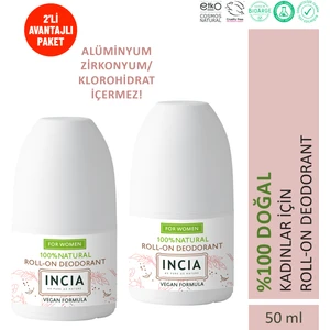%100 Doğal Roll On Deodorant Kadınlar İçin Lekesiz 50 ml X2 Adet
