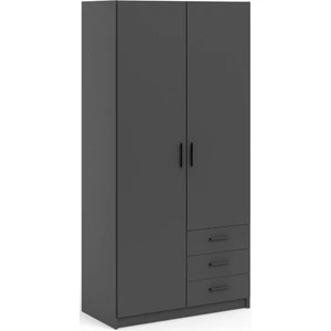 T Designo Mimoza Giyinme Dolabı - Çok Amaçlı Dolap - Gardırop 90 Cm-2 Kapaklı-3 Çekmeceli