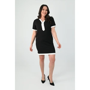 Kadın Büyük Beden Düğme Detaylı Elbise 5205-24