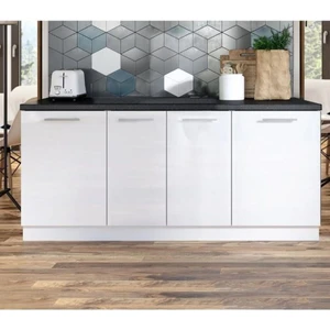 T Designo Emilia Mutfak Alt Modül 150 cm Beyaz - Antrasit Tezgah Dahil