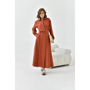 FTZ Women Kadın Modal Etekli Takım  Kiremit 30714