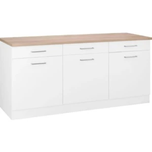 T Designo Ares Mutfak Çekmeceli Alt Modül 150 cm Beyaz Tezgah Dahil