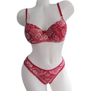 Desenli Bikini Kumaş Destekli Takım