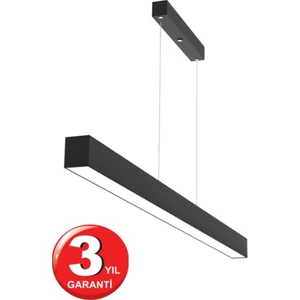 Linear Lineer 120cm Siyah Kasa Gün Işık 3000K Ledli Sarkıt Modern Led Avize, Salon, Mutfak, Masa Üstü Avize