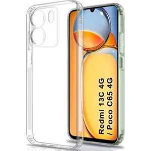 Case World Caseworld Xiaomi  Redmi 13C Kapak Kamera Korumalı Tıpalı Şeffaf Silikon Kılıf