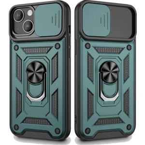 Smart Tech Apple iPhone 13 Uyumlu Kızaklı Kamera Korumalı Tank Kılıf