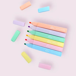 Pastel Kare Highligter Kalem Seti 6 Lı
