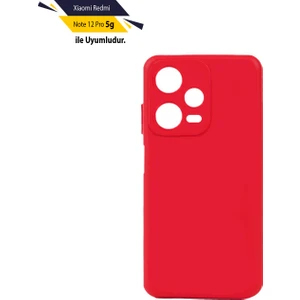 Case 4u Xiaomi Redmi Note 12 Pro 5g Kılıf Kamera Korumalı Mat Renkli Yumuşak Kalın Sağlam Silikon Biye Kırmızı