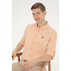 U.S. Polo Assn. Erkek Kiremit Gömlek Desenli 50283423-VR031