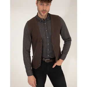 Pierre Cardin Erkek Kahverengi Triko Yelek 50263171-VR158
