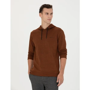 Pierre Cardin Erkek Kiremit Regular Fit Kapüşonlu Sweatshirt 50273895-VR031