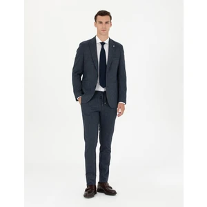 Pierre Cardin Erkek Lacivert Ekstra Slim Fit Çizgili Takım Elbise 50276879-VR033