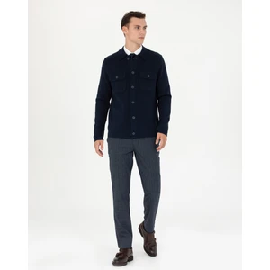 Pierre Cardin Erkek Lacivert Ekstra Slim Fit Çizgili Kumaş Pantolon 50278454-VR033