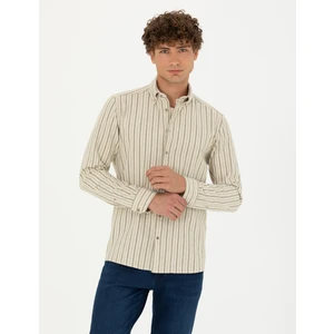 Pierre Cardin Erkek Haki Regular Fit Uzun Kollu Gömlek 50274590-VR027