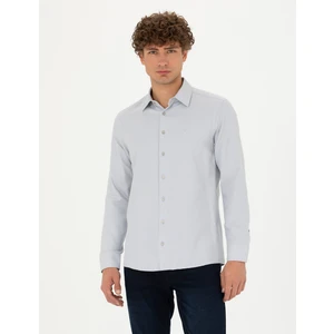 Pierre Cardin Erkek Gri Slim Fit Uzun Kollu Gömlek 50278184-VR024