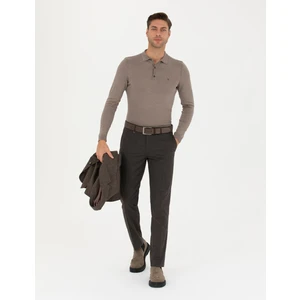Pierre Cardin Erkek Kahverengi Slim Fit Kumaş Pantolon 50260475-Vr029