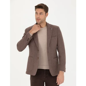 Pierre Cardin Erkek Kahverengi Slim Fit Yün Karışımlı Ceket 50276911-VR029