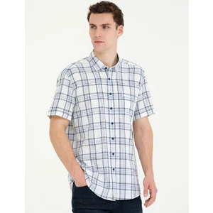 Pierre Cardin Erkek Lacivert Regular Fit Kısa Kollu Gömlek 50265120-VR033