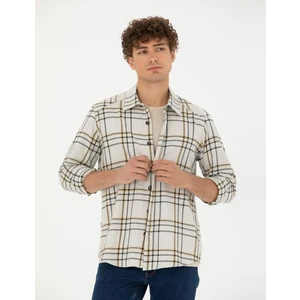 Pierre Cardin Erkek Bej Oversize Uzun Kollu Gömlek 50276542-VR011