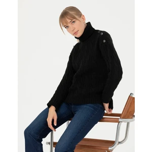Pierre Cardin Kadın Siyah Regular Fit Balıkçı Yaka Kazak 50276220-VR046