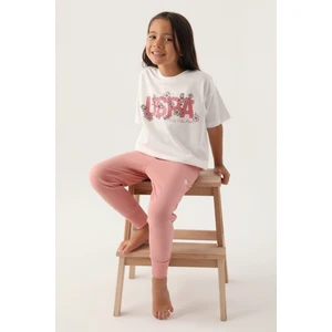U.S. Polo Assn. Kız Çocuk Krem Pijama Takım 50290948-VR071