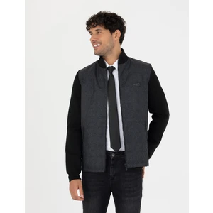 Pierre Cardin Erkek Siyah Slim Fit Fermuarlı Triko Hırka 50276621-VR046