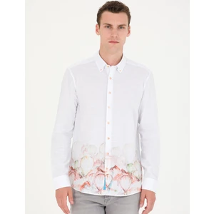 Pierre Cardin Erkek Açık Yeşil Regular Fit Uzun Kollu Gömlek 50265051-VR092