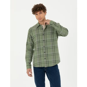 Pierre Cardin Erkek Haki Oversize Uzun Kollu Gömlek 50276542-VR027