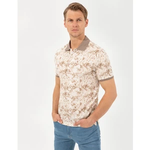 Pierre Cardin Erkek Vizon Baskılı Polo Yaka Tişört 50249862-VR052