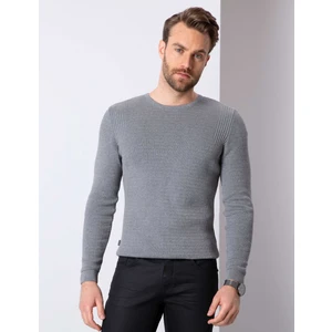 Pierre Cardin Erkek Gri Melanj Slim Fit Bisiklet Yaka Triko Kazak 50209935-VR086
